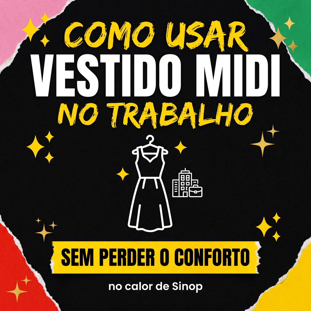 Como usar vestido midi no trabalho no calor de Sinop